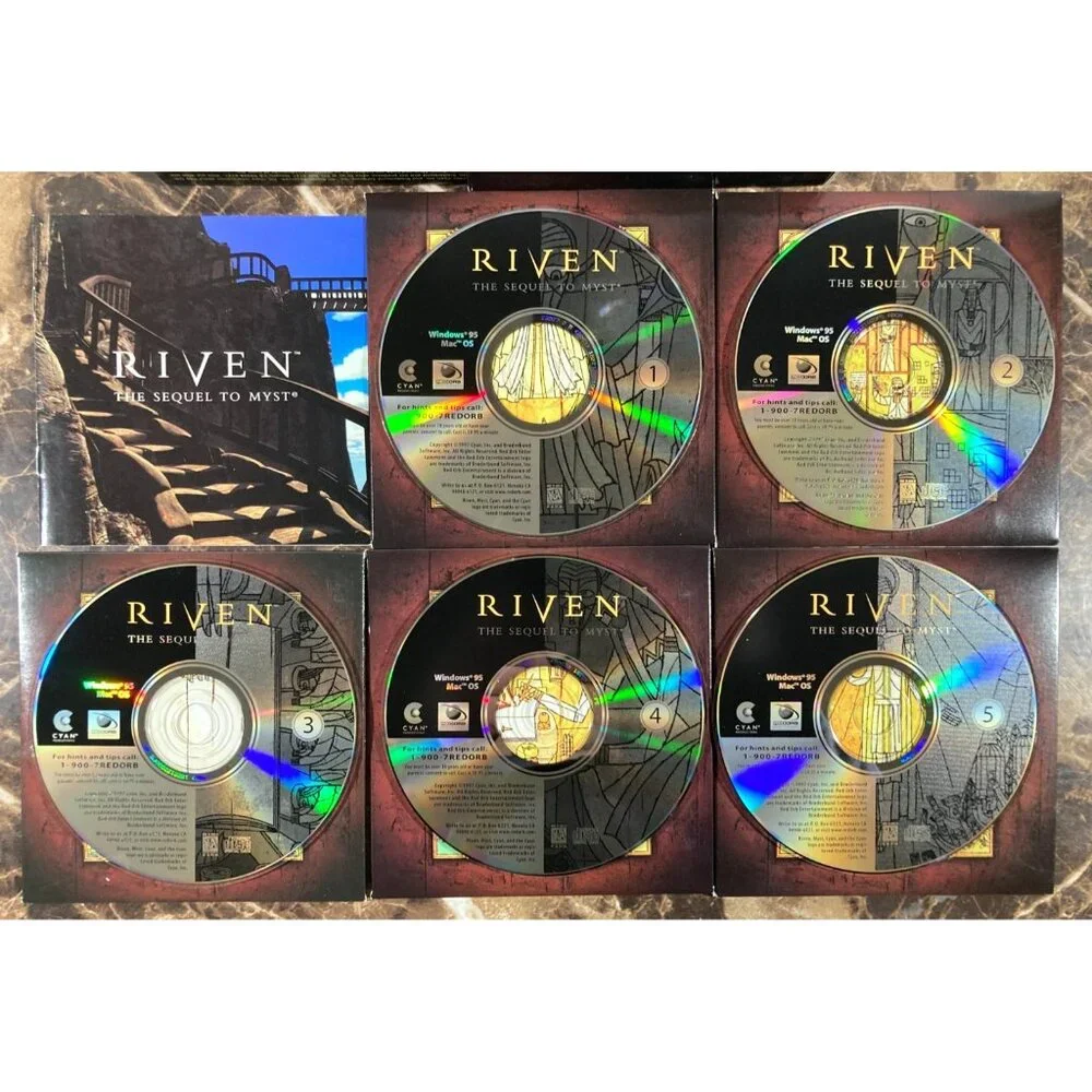 Riven: The Sequel to Myst Windows/Mac 1997 CD-Rom w/BradyGames Hints & Solutions